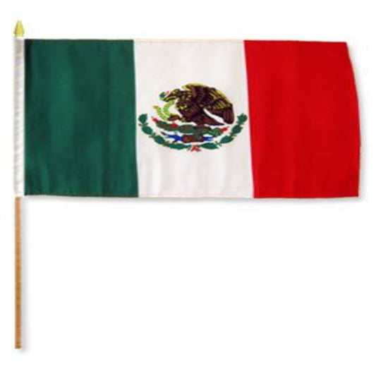 Buy MEXICO 12 X 18 INCH FLAG ON A STICK (Sold by the dozen)Bulk Price
