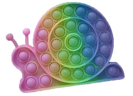 Wholesale 5.5  INCH PASTEL SNAIL BUBBLE POP IT SILICONE STRESS RELIEVER TOY (sold by the piece )