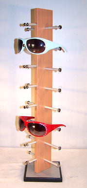 Buy WOODEN BROWN 8 PAIR SUNGLASS DISPLAY RACK*- CLOSEOUT NOW $18.00 EABulk Price