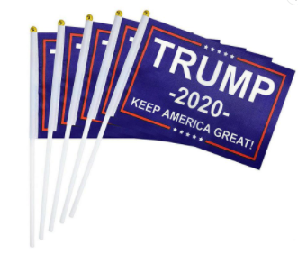 Wholesale TRUMP 2020 FLAG ON A STICK 9 " x 6 "( sold the piece or 10 pack)