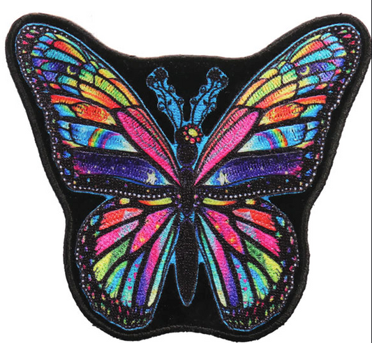 Wholesale LARGE TIE DYE RAINBOW BUTTERFLY 8 inch PATCH (Sold by the piece)