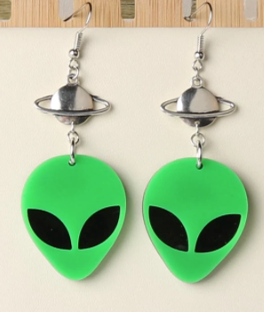 Buy Acrylic Alien Head Space Earrings (sold by the pair)Bulk Price