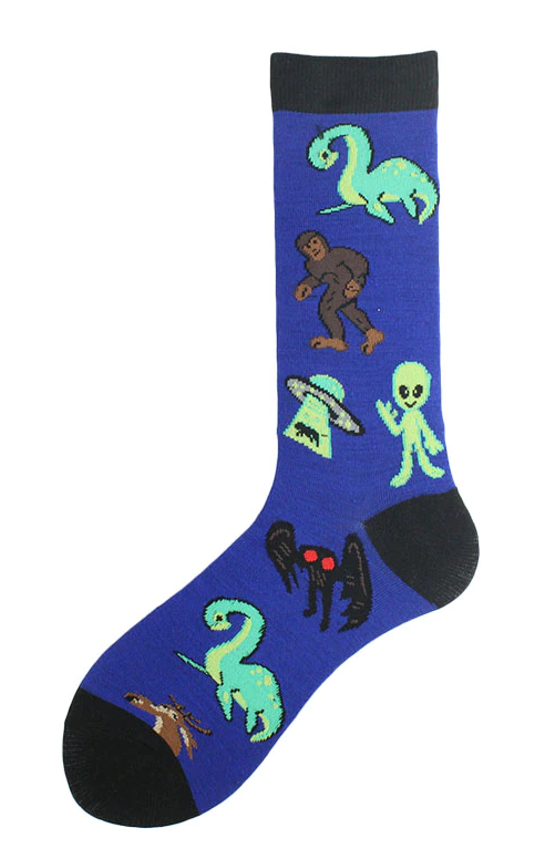 Wholesale MYTHICAL CREATURE BLUE  Unisex Crew Socks  (sold by the pair)