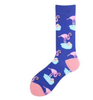 Wholesale SUMMER VIBES FLAMINGO Unisex Crew Socks  (sold by the pair)