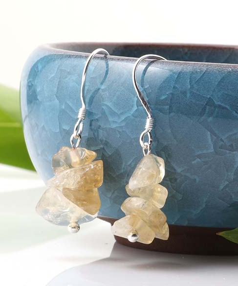 Wholesale CITRINE STONE EARRINGS (sold by the pair)