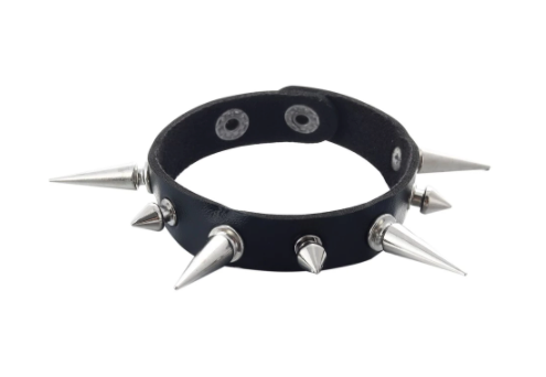 Wholesale TWO SIZE SPIKE  PUNK LEATHER BRACELETS (Sold by the piece)