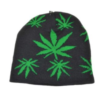 Wholesale KNITTED POT LEAF BEANIE (SOLD BY THE PIECE)