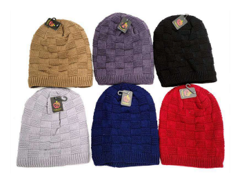 Wholesale Fur Lined One Size Knit Winter Beanie Hats ( sold by the piece or dozen)