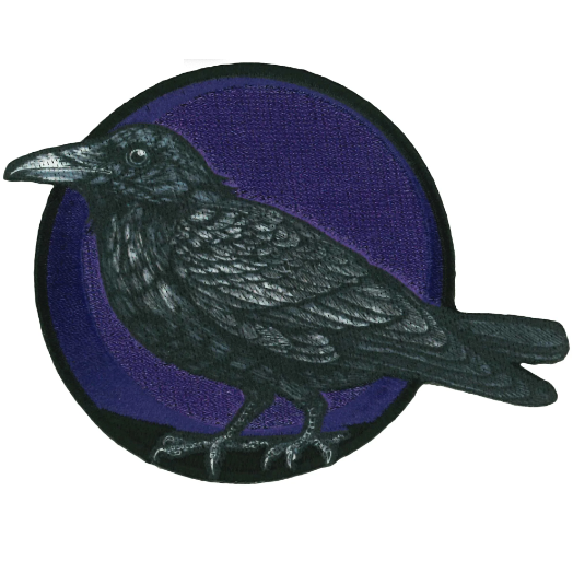 Wholesale Raven Patch 4" x 3" | Purple Raven High Thread Rayon Patch (Sold by the piece) MOQ 1