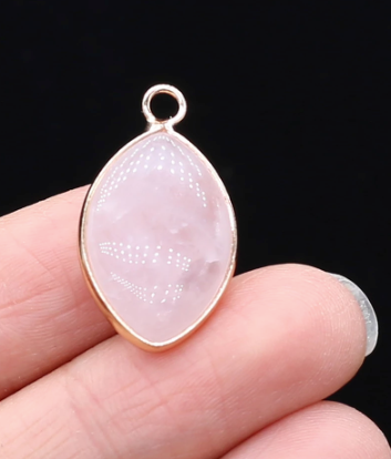 Wholesale Rose Quartz Crystal Oval Stone Pendant For Fashion Necklace (sold by the piece or on chain)