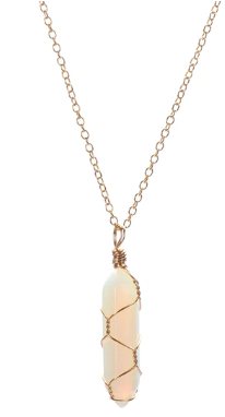 Buy OPALITE WIRE WRAPPED GOLD 18" CHAIN NECKLACE ( sold by the piece or dozen)Bulk Price