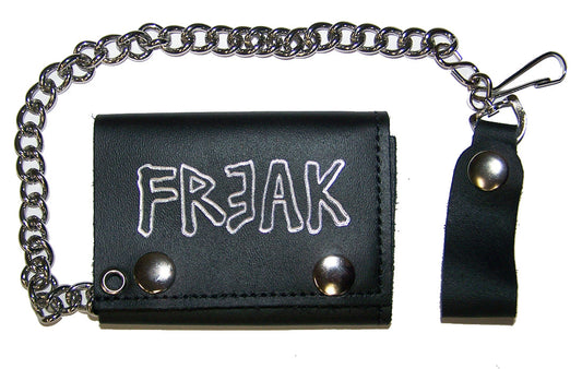 Buy FREAK TRIFOLD LEATHER WALLET WITH CHAINBulk Price