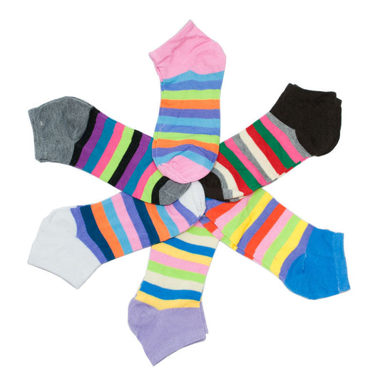 Women's Colorful Stripes Casual Ankle Socks