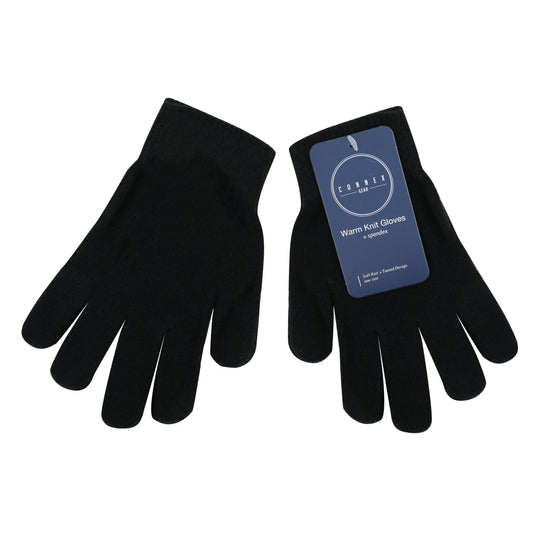 Buy Wholesale Unisex Winter Black Knit Gloves- Wholesale Case of 96 Glove Pairs