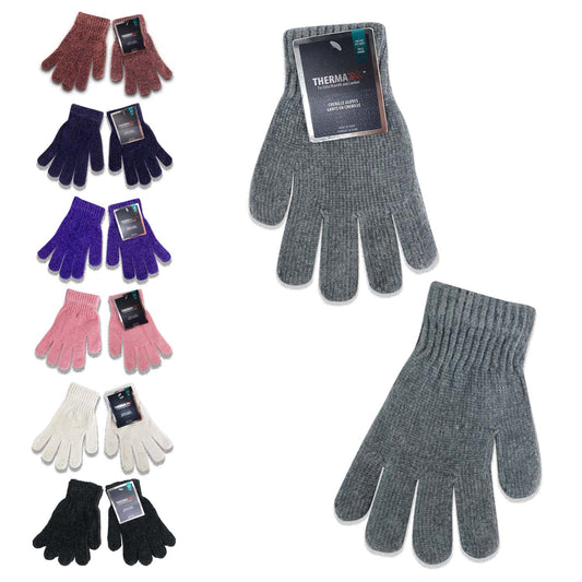 Buy Unisex Wholesale Chenille Gloves in 7 Assorted Colors - Bulk Case of 96 Pairs