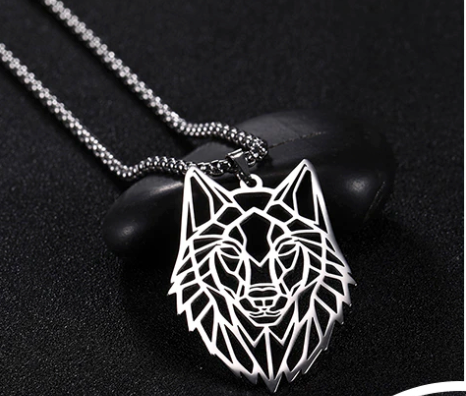 Buy STAINLESS STEEL CUT WOLF HEAD NECKLACE Bulk Price