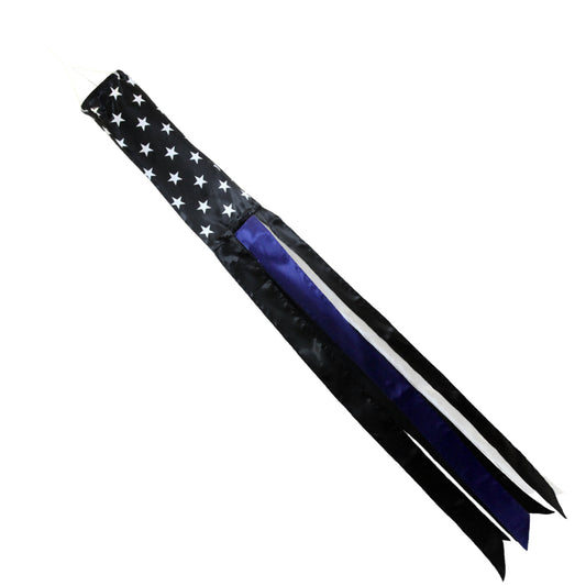 Thin Blue Line USA Flag Windsock - 60 Inches (Set Of 3)