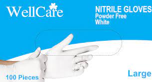 WellCare 4mil White Nitrile Gloves