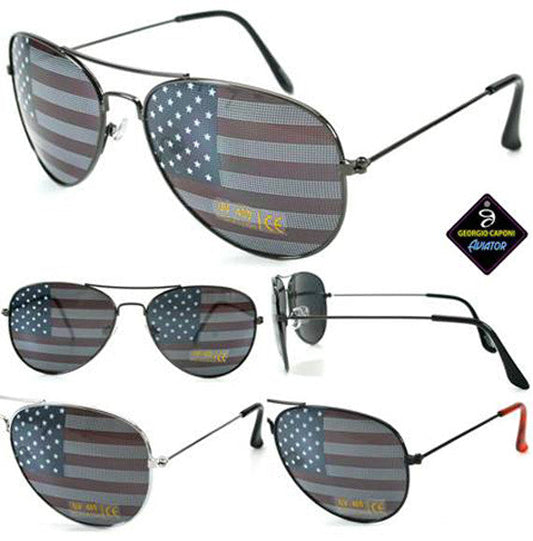Buy AMERICAN FLAG on LENSES AVIATOR SUNGLASSES ( sold by the piece or dozenBulk Price