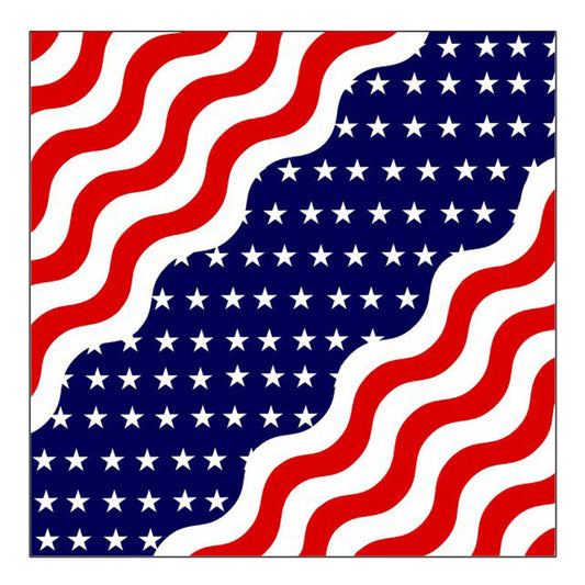 Wholesale DELUXE AMERICAN USA WAVY FLAG BIKER BANDANA (Sold by the piece or dozen)