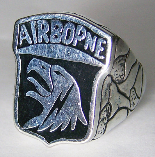 Buy AIRBORNE EAGLE military SILVER DELUXE BIKER RING *Bulk Price