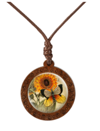 Buy BUTTERFLY WITH SUNFLOWER Necklace On Adjustable Wax Rope NecklaceBulk Price