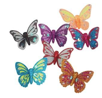 Buy Large 2 Inch Glitter Wing Butterfly Adjustable Rings (dozen displayBulk Price