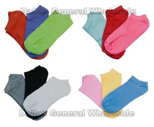 Bulk Buy 12- Color Solid Color Socks Wholesale