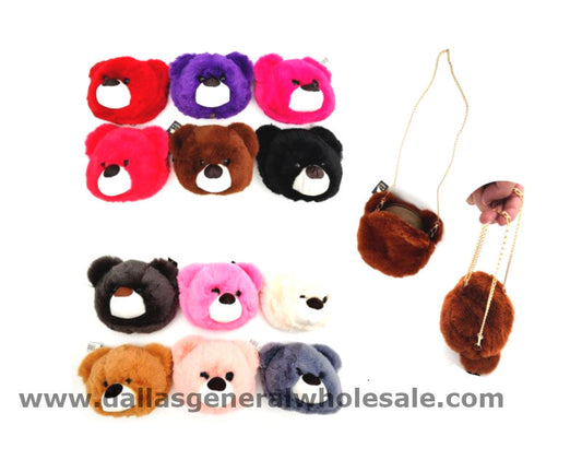 Bulk Buy Girls Plushy Bear Shoulder Bags Wholesale