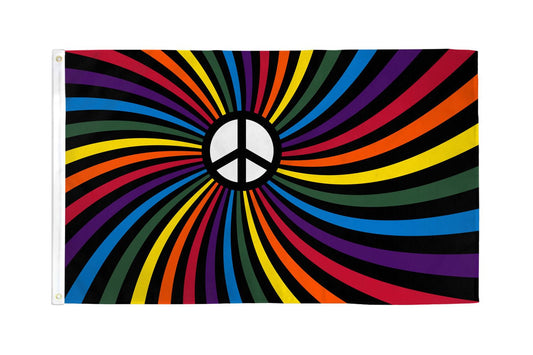 Wholesale RAINBOW PEACE SIGN 3' X 5' FLAG (Sold by the piece)