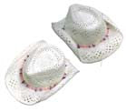 Wholesale WHITE COLOR WOVEN COWBOY HATS (Sold by the piece) *- CLOSEOUT NOW $ 5.50 EA