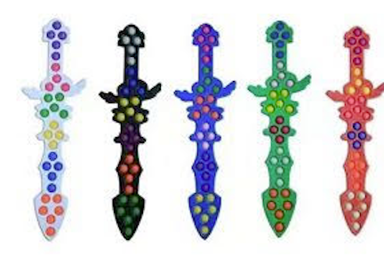 23" Bubble Popper Swords Stress Reliever Toy Assorted Color