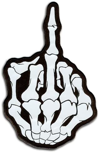 Wholesale REFLECTIVE MIDDLE FINGER JUMBO 11X7 INCH PATCH (Sold by the piece)