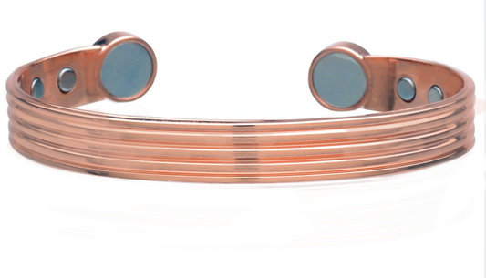 Wholesale TEXTURED COPPER CUFF BRACELET WITH MAGNETS ( sold by the piece)