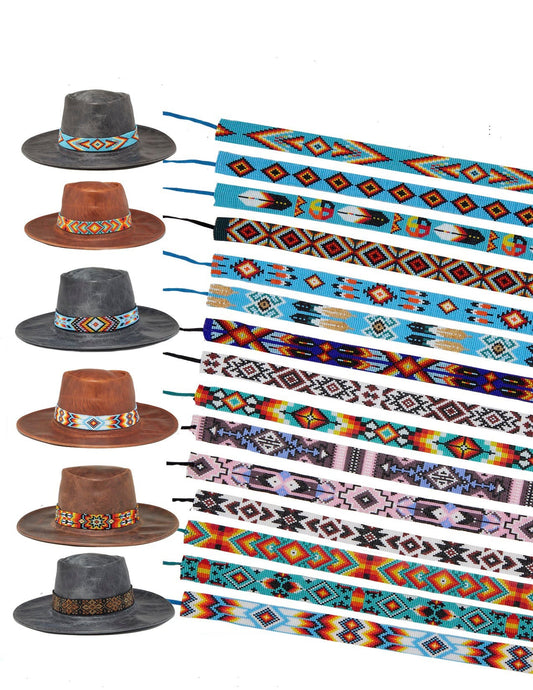 Wholesale Handmade Czech Glass Beaded Hat Bands - Unique Hat Accessories (Sold By Piece)