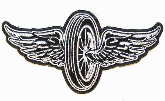 Wholesale MOTORCYCLE WHEEL WINGS 5 INCH PATCH (Sold by the piece)