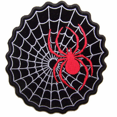 Buy RED SPIDER IN WEB 5 IN EMBROIDERED PATCHBulk Price