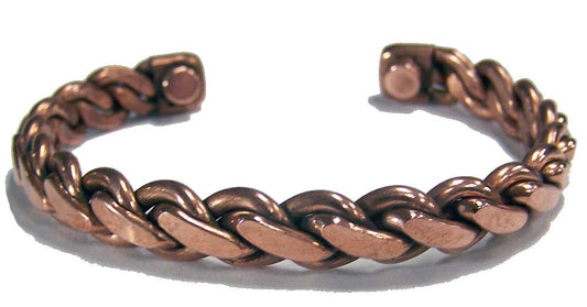 Wholesale HEAVY PURE COPPER 38 gram BRAIDED MAGNETIC CUFF BRACELET ( sold by the piece )