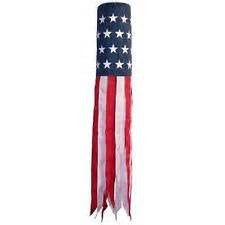 Wholesale EMBROIDERED 5 FOOT USA FLAG WINDSOCK (Sold by the piece)