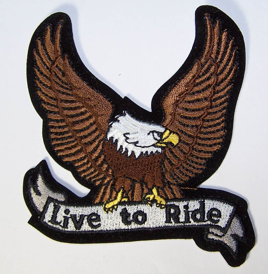 Wholesale EAGLE LIVE TO RIDE 3 INCH PATCH (Sold by the piece or dozen ) -* CLOSEOUT AS LOW AS .50 CENTS EA