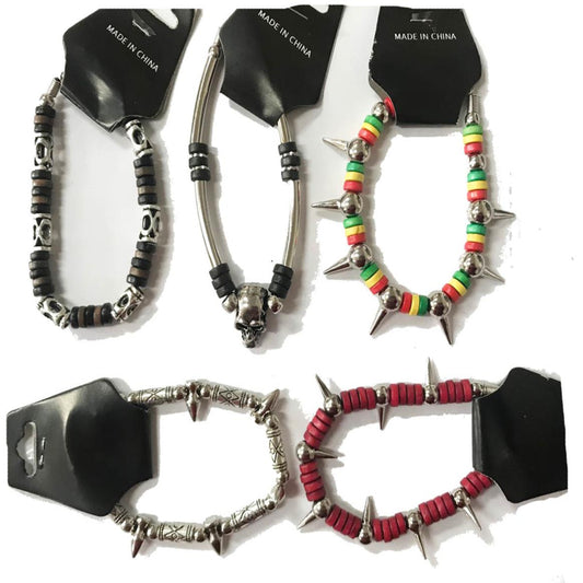 Wholesale Assorted Design Metal Bracelet and Spiked Bracelets (Sold by the dozen)