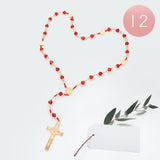 Crucifix Pendant Beaded Y Rosary Cross Necklaces