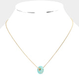 Bead Embellished Ring Pendant Necklace