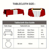 CF-191pc Festive Santa Round Tablecloth - Durable, Woven, Machine-Made Polyester with Vibrant Holiday Graphic - Ideal for New Year & Christmas Decorations, Home & Event Design, and Thoughtful Gift Idea