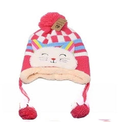 Fur Toboggan Beanie Hats For Little Girls - Assorted