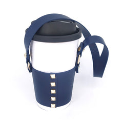 Studded Faux Leather Coffee Cup Sleeve With Strap (1 Dozen=$126.90)
