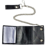 Wholesale BLUE NAUTICAL STAR TRIFOLD LEATHER WALLETS WITH CHAIN (Sold by the piece)