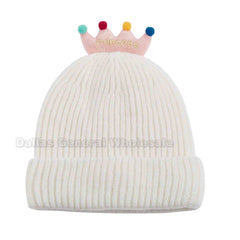 Adorable Crown Beanie Hats  For Kids Wholesale - Assorted