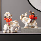 2907BA All the Best Fortune Bring Elephant Decoration Persimmon Hallway Living Room TV Cabinet Creative Home Decoration Accessible Luxury High-End