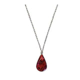 Pink Paua Abalone Shell Teardrop Necklace 18" Silver Chain With 1" Pendant